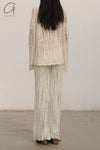 SWAYING/KNIT wool hollow pullover SW23AW1T46 white